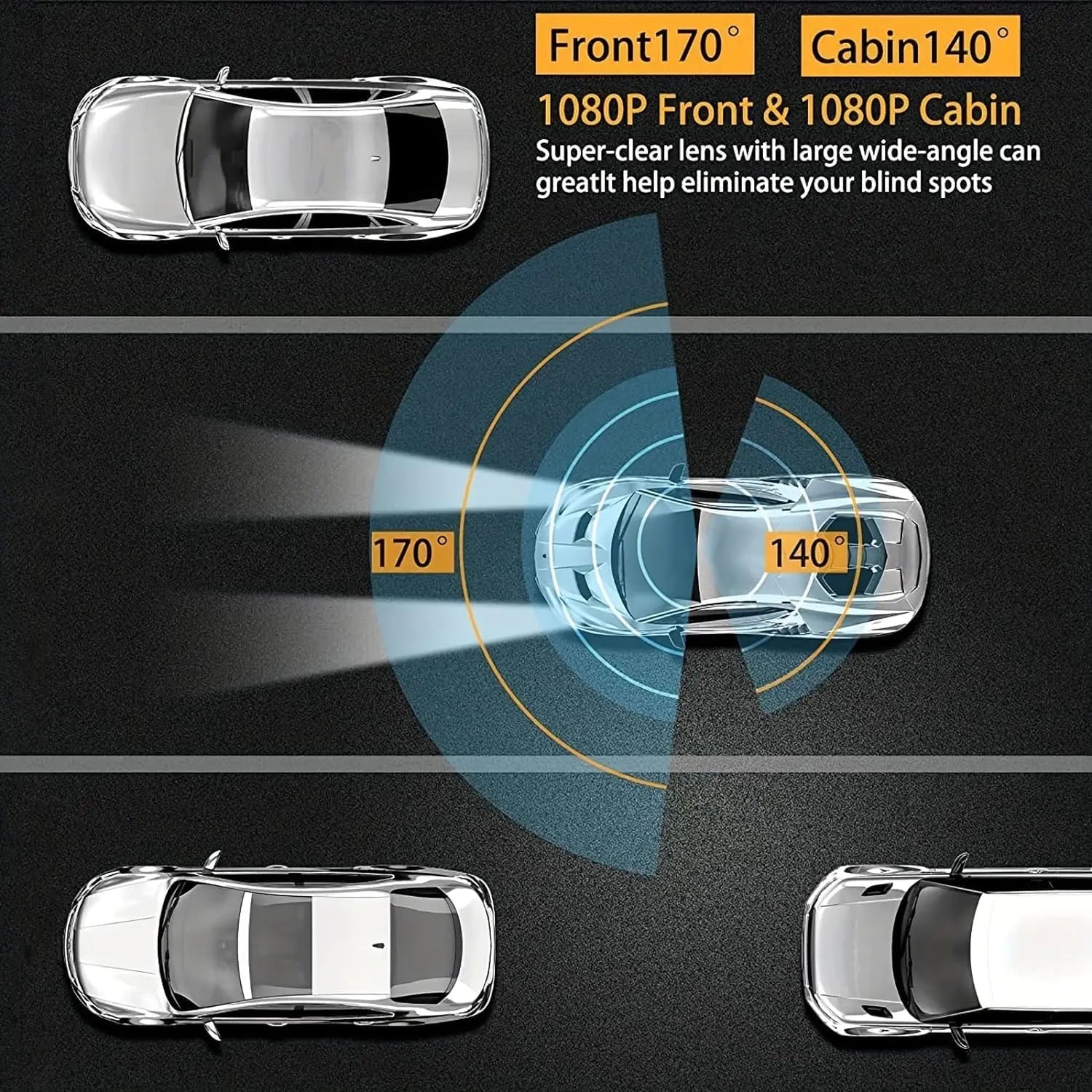 Experience Crystal Clear Journeys with the WHATOOK 1080P Ultra HD Dual Dash Cam – Complete with Night Vision and 32GB Memory Card!