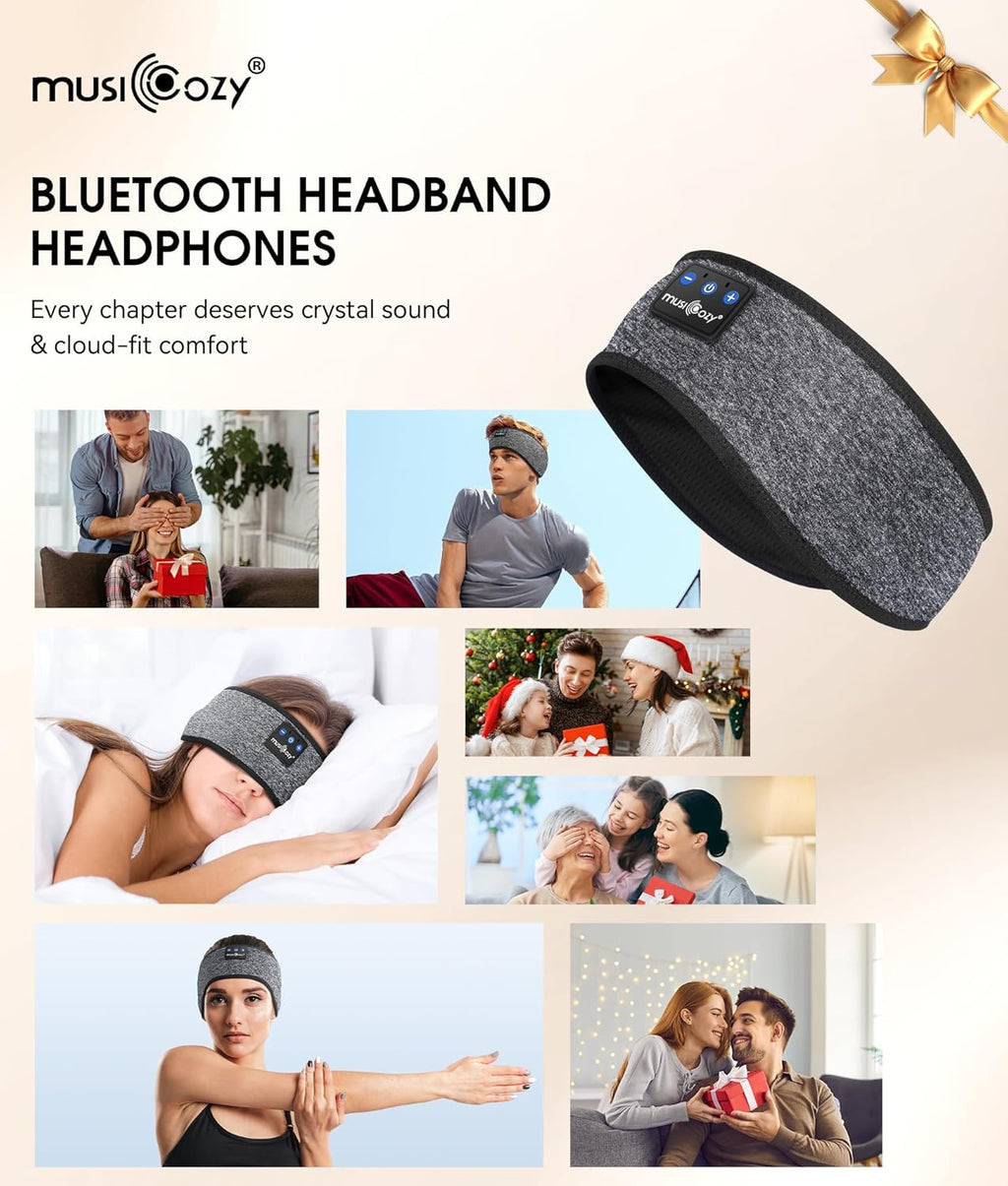 Experience Ultimate Comfort with MUSICOZY Bluetooth 5.4 Sleep Headphones - Wireless Headband for Music, Travel, and Workouts